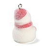 Christmas Flocky Opaque Resin Pendants LS-RESI-C064-01D-2