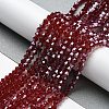 Transparent Electroplate Glass Beads Strands GLAA-F029-4mm-C27-4
