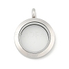 304 Stainless Steel Floating Locket Pendants STAS-E443-41P-03-1
