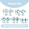 HOBBIESAY 50pcs 5 styles Alloy Connector Charms Sets FIND-HY0002-45-2