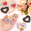6Pcs 3 Styles Heart Hotfix Rhinestone Patches DIY-GF0010-05-3