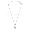 TINYSAND 925 Sterling Silver Tear of Joy Cubic Zirconia Pendant Necklace TS-N399-S-16-3
