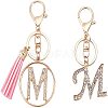 2Pcs 2 Style Alloy Rhinestone Keychain Sets KEYC-WR0001-01M-1