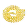 Baking Paint Transparent Glass Beads Strands DGLA-N006-8mm-04-2