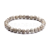 6mm Round Natural Maifanite/Maifan Stone Beads Stretch Bracelet BJEW-JB07088-03-1