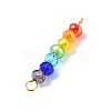 Electroplated Colorful Faceted Glass Rondelle Beaded Connector Charms PALLOY-JF02529-02-3