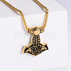 Punk Hip-hop 304 Stainless Steel Meteor Hammer Double Dragon Pendant Vintage Necklaces KX7035-3-1