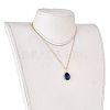 Natural Lapis Lazuli Wire Wrapped Pendant Necklaces NJEW-JN03080-03-4