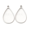 Non-Tarnish 304 Stainless Steel Open Back Bezel Teardrop Pendants STAS-Z040-11B-P-1