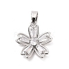 Rack Plating Brass Micro Pave Cubic Zirconia Pendants KK-M082-04A-P-1