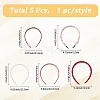 5Pcs Plastic & Polyester Hair Bands Hair Accessories for Women Girls PHAR-WH20014-16D-2