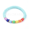 Handmade Polymer Clay Heishi Beads Stretch Bracelets BJEW-JB05160-M-2