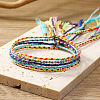 5Pcs 5 Colors Cotton Woven Braided Cord Bracelets Set PW-WG19598-03-1