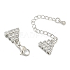 Brass Micro Pave Clear Cubic Zirconia Chain Extender KK-Z143-10P-2