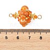 Handmade Porcelain & Glass & Seed Beads Links Connector Charms PALLOY-MZ01367-02-3