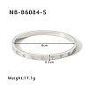 304 Stainless Steel Pave Cubic Zirconia Bangles FS-WG09E60-26-1
