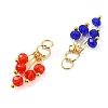 8Pcs 8 Colors Glass Pendants PALLOY-JF05294-2