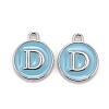 Platinum Plated Alloy Enamel Charms X-ENAM-S118-04D-P-1