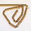 Electroplate Non-magnetic Synthetic Hematite Beads Strands G-J170A-3x3mm-07-2