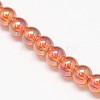 Electroplate Crystal Glass Round Beads Strands EGLA-F037-6mm-A07-1