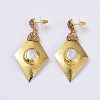 Brass Dangle Stud Earrings EJEW-E249-36A-2