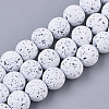 Spray Painted Natural Lava Rock Beads Strands G-N0324-A-M-2
