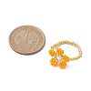Round Seed Beads with Gemstone Beads Rings RJEW-MZ00015-03-3