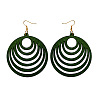 Hollow Out Flat Round Wood Dangle Earrings FS-WGEA979-01-1