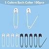 200Pcs 2 Colors Spray Painted Iron Safety Pins IFIN-AR0001-46-6