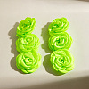 Flower Alloy Cloth Dangle Stud Earrings FS-WGD2E13-09-1