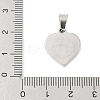 304 Stainless Steel Heart Pendants STAS-R162-01P-04-3