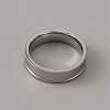 201 Stainless Steel Grooved Finger Ring Settings STAS-WH0027-27D-P-2