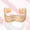 304 Stainless Steel Cuff Bangles for Women BJEW-D306-05G-5