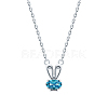 Cubic Zirconia Rabbit Pendant Necklaces SA3308-1-1