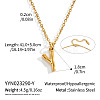 304 Stainless Steel Bamboo Initial Pendant Necklaces for Men Women WM4386-22-1