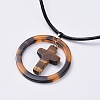Natural & Synthetic Mixed Stone Pendant Necklaces NJEW-JN02487-M-4