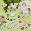35Pcs 7 Colors UV Plating Rainbow Iridescent Acrylic Enamel Beads SACR-DC0001-20-4