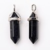 Bullet Synthetic Blue Goldstone Pointed Pendants X-G-F295-03H-4