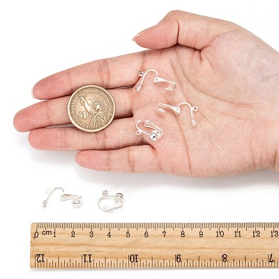 Iron Clip-on Earring Findingsfor Non-Pierced Ears X-EC141-S-1