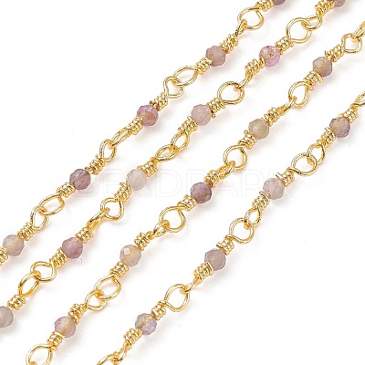 3.28 Feet Natural Amethyst Handmade Beaded Chains X-CHC-K008-A06-1
