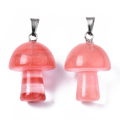 Cherry Quartz Glass Pendants G-N0325-10F-1