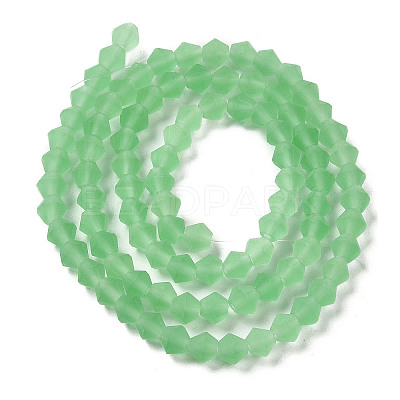 Imitate Austrian Crystal Frosted Glass Beads Strands GLAA-F029-TM4mm-B24-1
