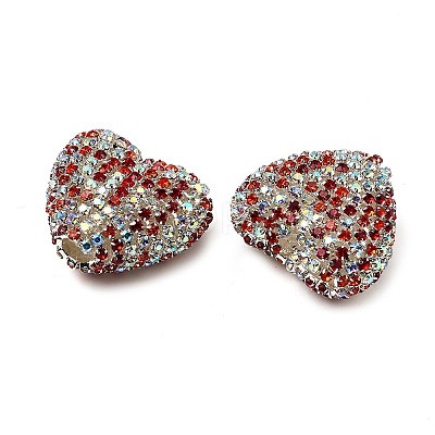 Sparkling Acrylic Heart Beads with Rhinestone Embellishment LS-OACR-NH0001-02B-01-1