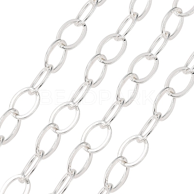 Electroplate Brass Paperclip Chains CHC-L019-31S-1