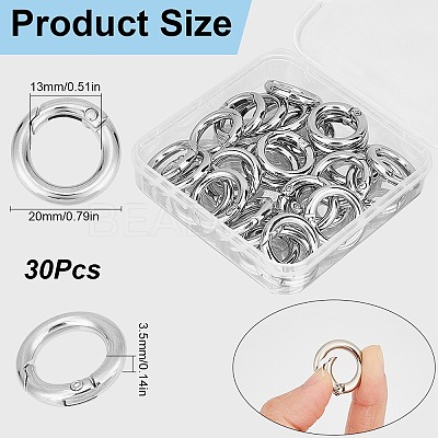 Zinc Alloy Spring Gate Rings FIND-SP0001-08A-1