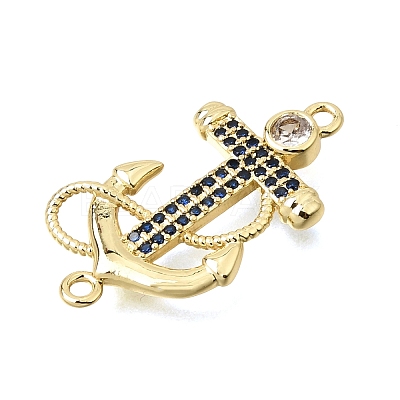 Brass Micro Pave Cubic Zirconia Connector Charms CU-CBAE7DF-02G-1