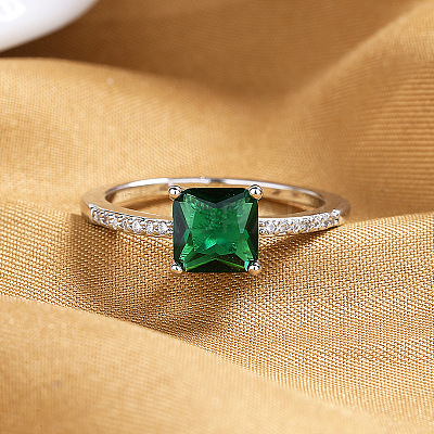 Brass Micro Pave Cubic Zirconia Finger Rings for Women FS-WG14AB5-01-1