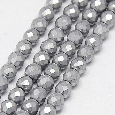 Electroplate Non-magnetic Synthetic Hematite Beads Strands G-J169C-4mm-M-1