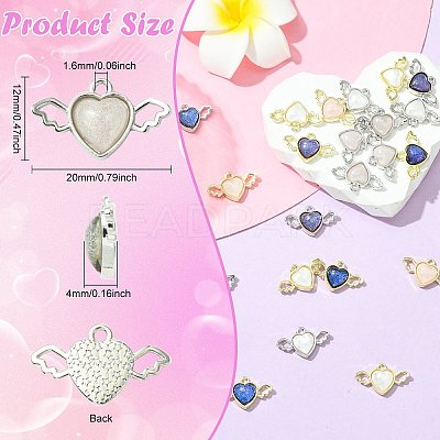 24Pcs 6 Colors Alloy Resin Pendants FIND-CJ0004-96-1