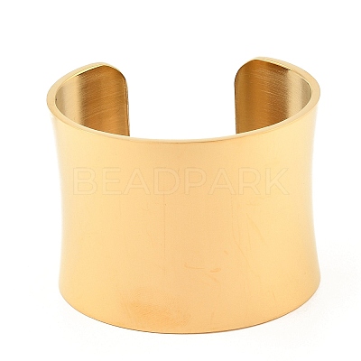 304 Stainless Steel Open Cuff Bangles BJEW-U015-01G-1